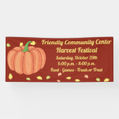 秋ハーベストフェスティバルカボチャトランクまたはトリート 横断幕 (横)