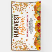 秋ハーベストフェスティバルバナーとqrコード 横断幕 (縦)