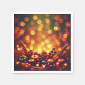 秋ハーベストフェスティバルフルーツ《写真》ぼけ味効果デクページ スタンダードカクテルナプキン (正面)