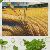 秋ハーベストプレーリー金ゴールドキッチンタオル キッチンタオル (折り畳み)