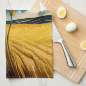 秋ハーベストプレーリー金ゴールドキッチンタオル キッチンタオル (四つ折り)