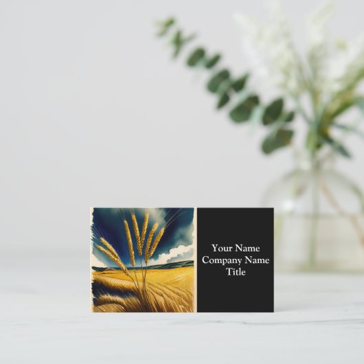 秋ハーベストプレーリー金ゴールド名刺 名刺 (スタンド正面)