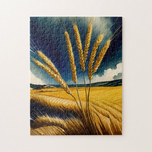 秋ハーベストプレーリ金ゴールドパズル ジグソーパズル (縦)