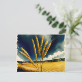 秋ハーベストプレーリ金ゴールドホリデーハガキ シーズンポストカード (スタンド正面)