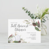 秋ハーベストホワイトパンプキンフレンドリー招待状 招待状 (スタンド正面)