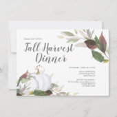 秋ハーベストホワイトパンプキンフレンドリー招待状 招待状 (正面)