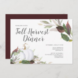 秋ハーベストホワイトパンプキンフレンドリー招待状 招待状