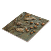 秋ハーベストボタニカルベリーフェイクレリーフ、 浮き彫り タイル (側面)