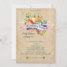 秋ハーベストライト誕生日 招待状