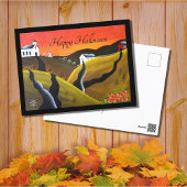 秋ハーベストヴィンテージハロウィーンフォークアート シーズンポストカード