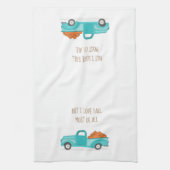 秋ハーベストヴィンテージブルートラック キッチンタオル (縦)