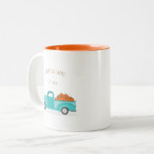 秋ハーベストヴィンテージブルートラック ツートーンマグカップ (正面左)