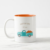 秋ハーベストヴィンテージブルートラック ツートーンマグカップ (左)