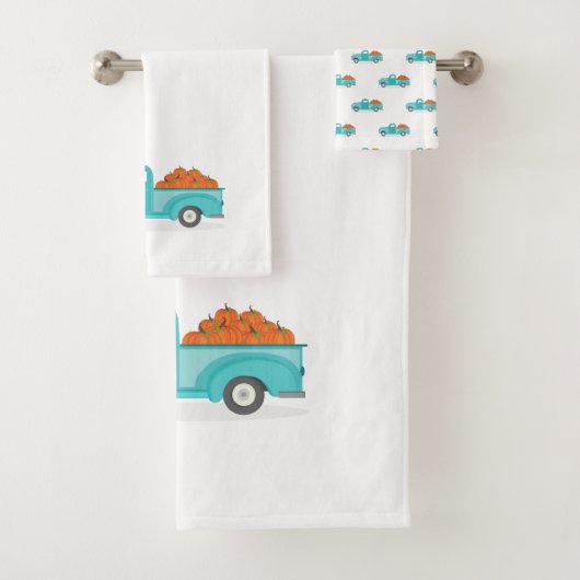 秋ハーベストヴィンテージブルートラック バスタオルセット (インサイチュ)