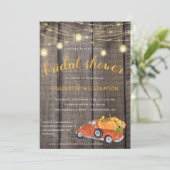秋ハーベスト素朴バーンウッドライトズブライダルシャワー 招待状 (スタンド正面)
