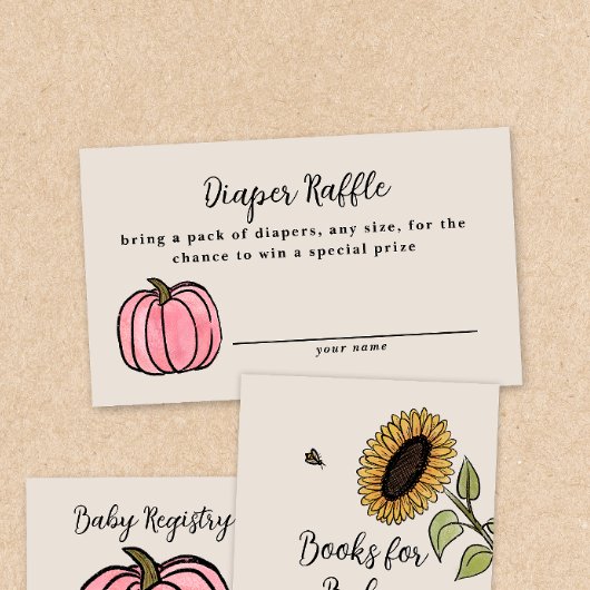 秋ハーベスト赤ちゃんシャワーおむつラッフルエンクロージャーC エンクロージャーカード