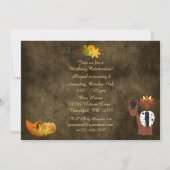 秋ハーベスト、かわいい馬とトルコの誕生日 招待状 (裏面)