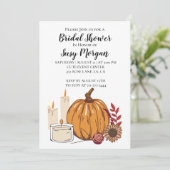 秋ハーベスト – カボチャ、花、キャンドル  招待状 (スタンド正面)