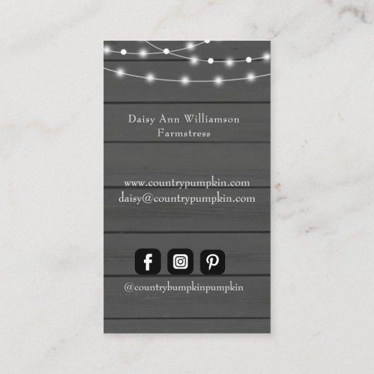 秋ハーベ素朴ストヴィンテージトラックバーンウッド 名刺 (裏面)