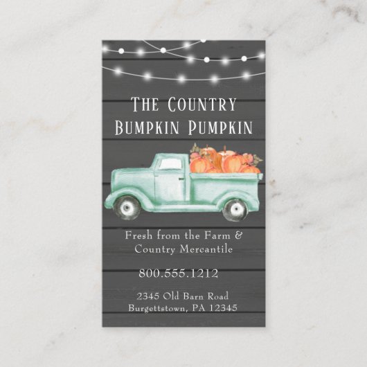 秋ハーベ素朴ストヴィンテージトラックバーンウッド 名刺 (正面)