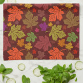 秋ハーヴェストカラフルメープル離れズ キッチンタオル (折り畳み)