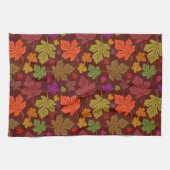 秋ハーヴェストカラフルメープル離れズ キッチンタオル (横)