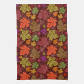 秋ハーヴェストカラフルメープル離れズ キッチンタオル (縦)
