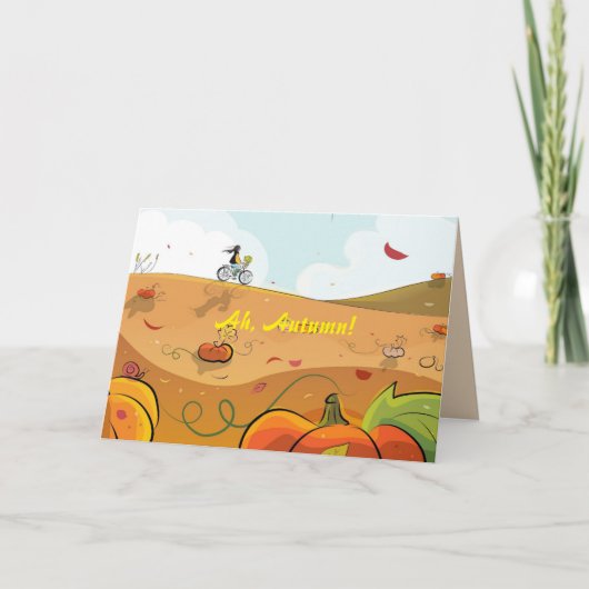 秋バイク乗りハローカード カード (正面)