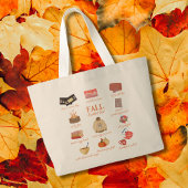 秋バケットリスト | 秋の居心地のいい自己介護 ラージトートバッグ