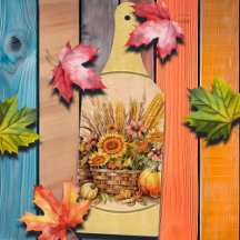 秋バスケット、花、かぼちゃ、メイズパドル