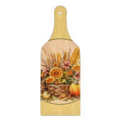 秋バスケット、花、かぼちゃ、メイズパドル カッティングボード (正面)
