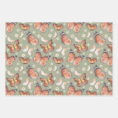 秋バタフライBOHOフローラ秋感謝祭 ラッピングペーパーシート (正面3)