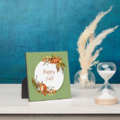 秋バニーとカボチャとカスタマイズ可能な文字 フォトプラーク (インサイチュ)