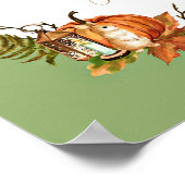 秋バニーとカボチャとカスタマイズ可能な文字 ポスター (角)