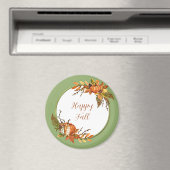 秋バニーとカボチャとカスタマイズ可能な文字 マグネット (インサイチュ (食洗機))