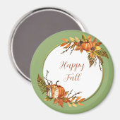 秋バニーとカボチャとカスタマイズ可能な文字 マグネット (正面/裏面)