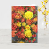 秋バラグリーティングカード カード (黄色い花)