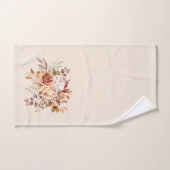 秋バラフラワーオレンジラストイエローパープル バスタオルセット (ハンドタオル)