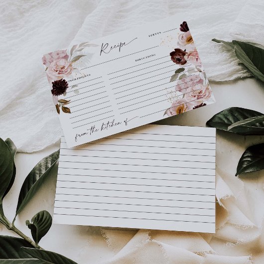 秋バラブライダルシャワー活動ゲームレシピカード