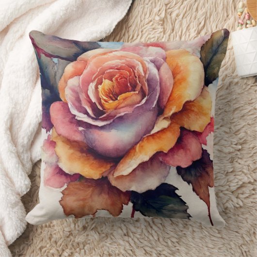 秋バラ クッション (ブランケット)