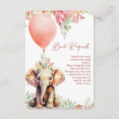 秋バルーンエレファント赤ちゃんシャワーブックリクエスト エンクロージャーカード (正面)