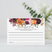 秋バーガンディオレンジフローラデートナイトアイディアカード 招待状 (スタンド正面)