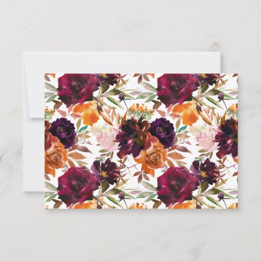 秋バーガンディオレンジフローラデートナイトアイディアカード 招待状 (裏面)