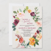 秋バーガンディフローラ秋引っ越し祝いパーティーパーティー 招待状 (正面)