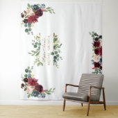 秋バーガンディーピンクフローラブライダルシャワープロップ タペストリー (インサイチュ)