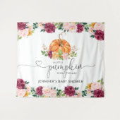 秋バーグディのカボチャの赤ちゃんシャワー タペストリー (正面(横))