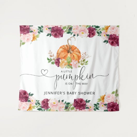 秋バーグディのカボチャの赤ちゃんシャワー タペストリー (正面(横))