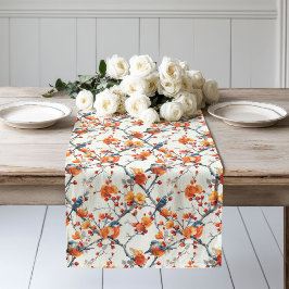 秋バード&開花ランナーコージーチャームfor秋 ロングテーブルランナー