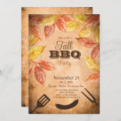 秋バーベキュー招待状秋バーベキューパーティー 招待状 (正面/裏面)