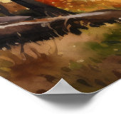 秋バーモント風景水色の小さな町で ポスター (角)